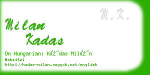 milan kadas business card